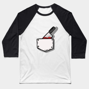 Killer bloody knife Lazy Halloween Costumes Baseball T-Shirt